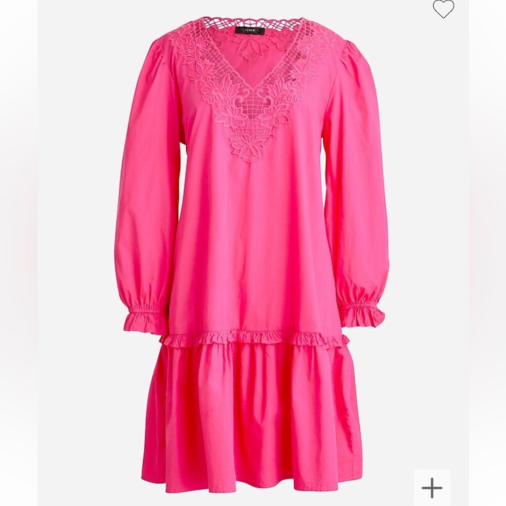 J.Crew V-neck Mini Dress with Eyelet Trim